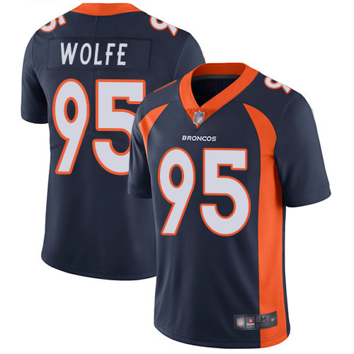 Men Denver Broncos 95 Derek Wolfe Navy Blue Alternate Vapor Untouchable Limited Player Football NFL Jersey